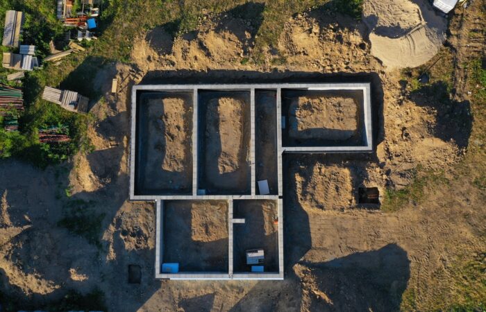 Drohnen-Luftaufnahme Baustelle Dokumentation Grundriss