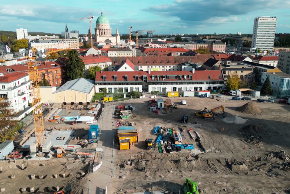 Drohnenaufnahme Grundsteinlegung