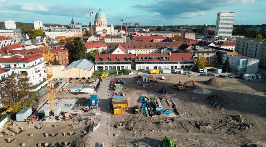 Drohnenaufnahme Grundsteinlegung