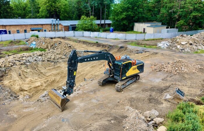 Baumaschine Drohnenaufnahme