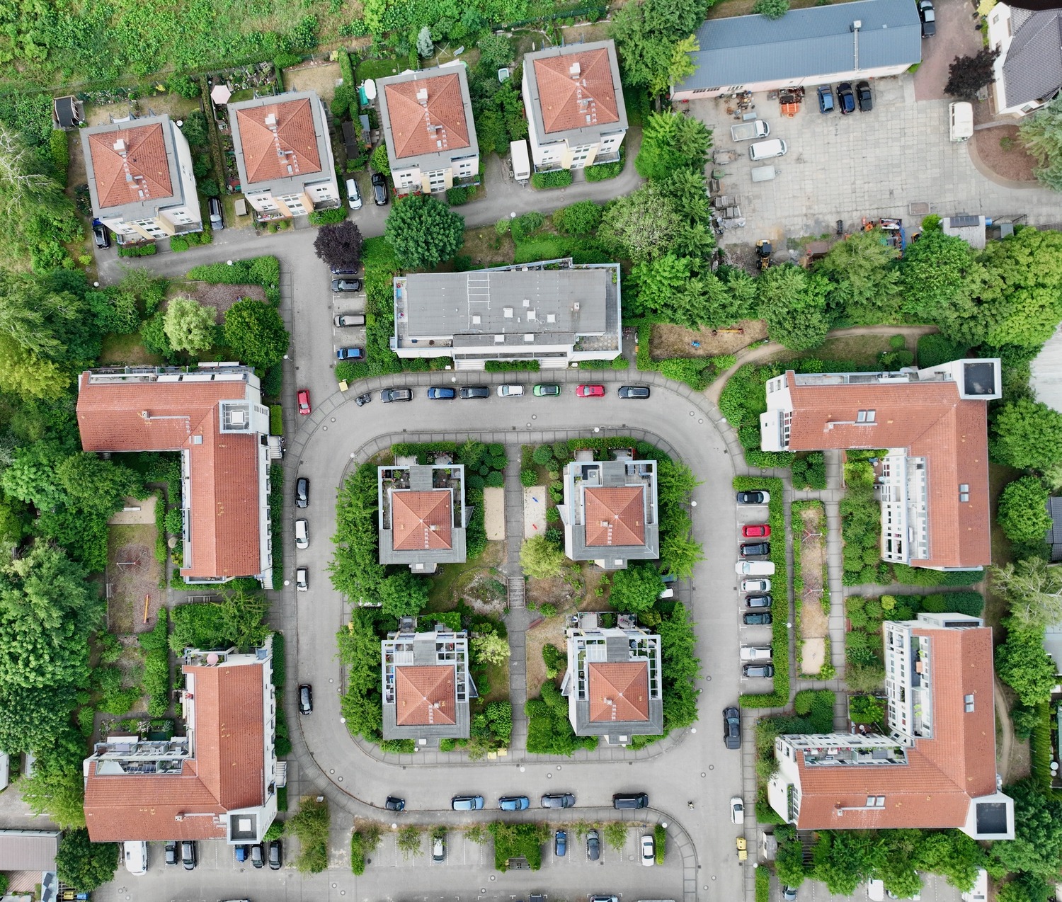 Luftbild eines Wohnobjekts für das Immobilienmarketing in Berlin
