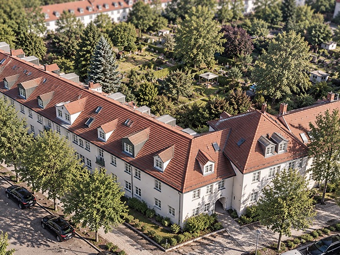 Mehrfamilienhaus in Oranienburg aus der Vogelperspektive