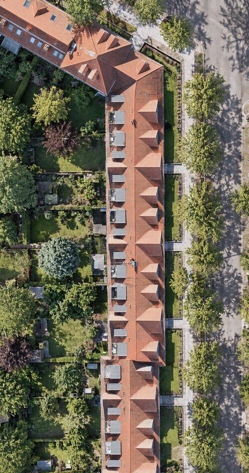 Orthofoto der Dachfläche eines Mehrfamilienhauses in Oranienburg
