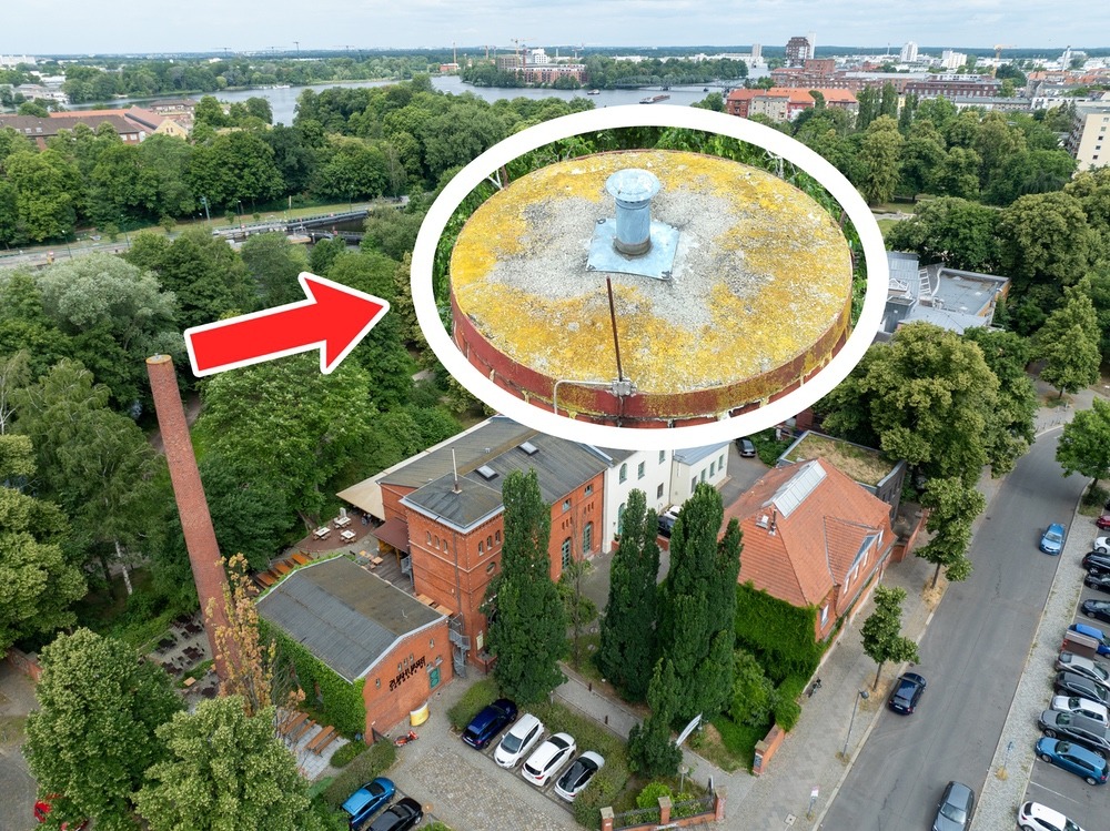 Inspektion eines Schornsteins - Detailaufnahme